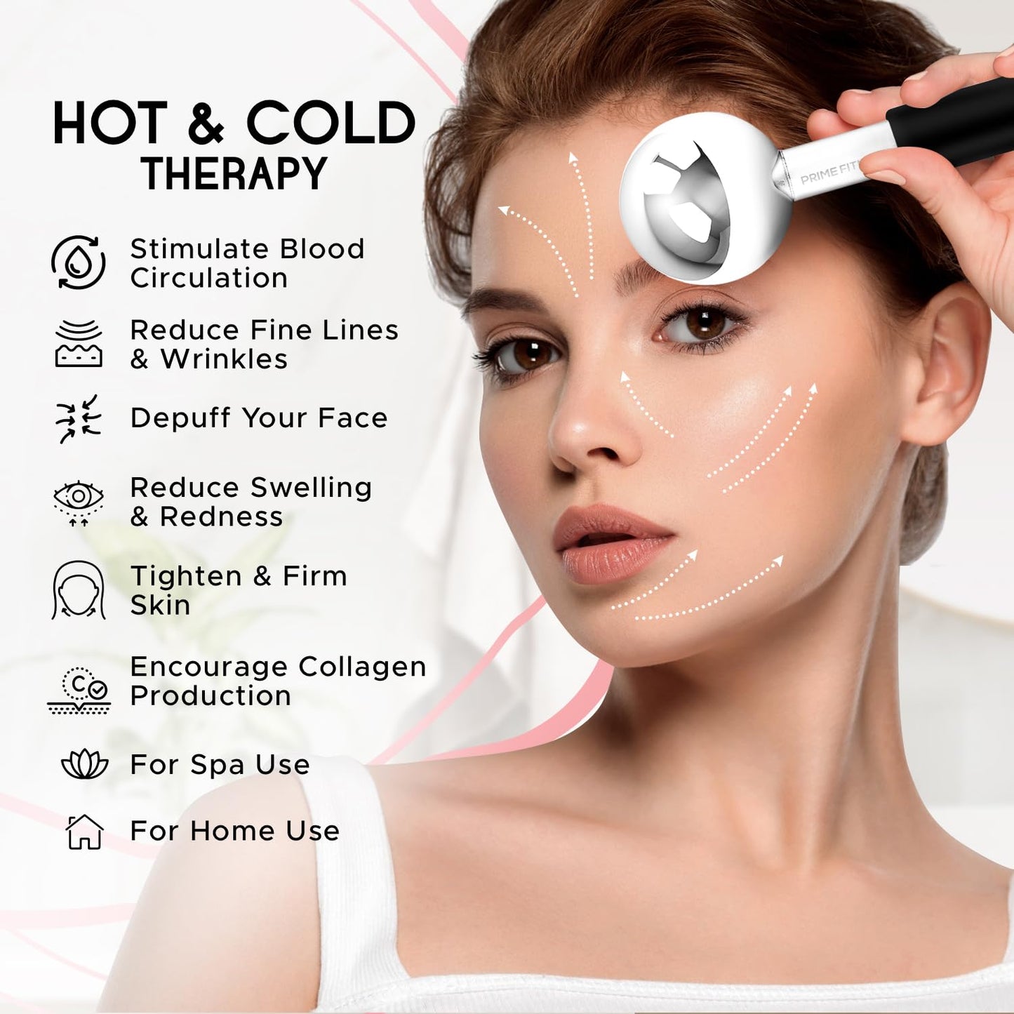 Ice Globes for Facials | Unbreakable Steel Cooling Roller | Cryo Sticks for Face | Massager for Face Neck & Eyes | Skin Care for Dark Circles, Puffiness, Wrinkles, Collagen Production (White)