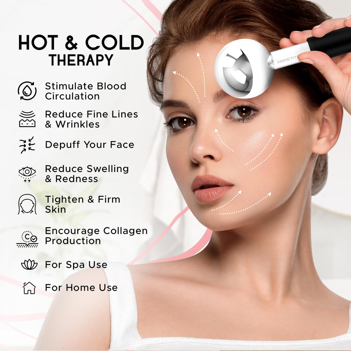 Ice Globes for Facials | Unbreakable Steel Cooling Roller | Cryo Sticks for Face | Massager for Face Neck & Eyes | Skin Care for Dark Circles, Puffiness, Wrinkles, Collagen Production (White)