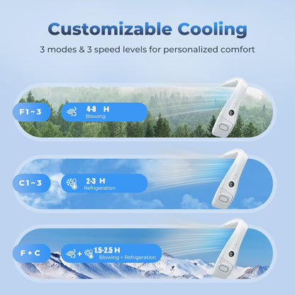 Neck Fan Cooling, Portable Neck Air Conditioner Fan That Blow Cold Air
