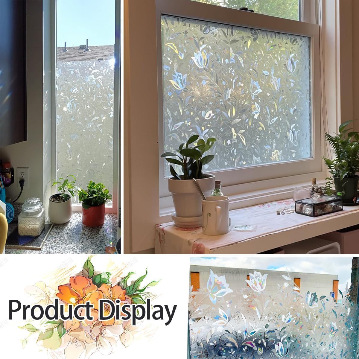 Bloss Blackout Window Film Privacy, 100% Sun Blocking Privacy Film for Glass, Removable Room Darkening Black Out Window Tint, Static Cling Frosted Glass Film (Black/Matte, 17.7" x 78.7")
