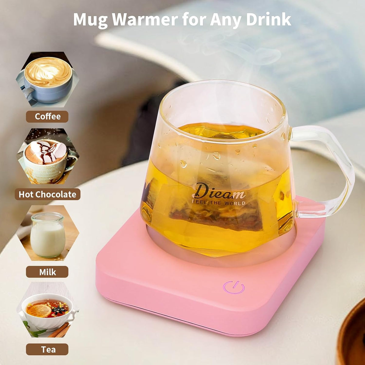 VOBAGA Mug Warmer& Coffee Mug Warmer for Office Desk