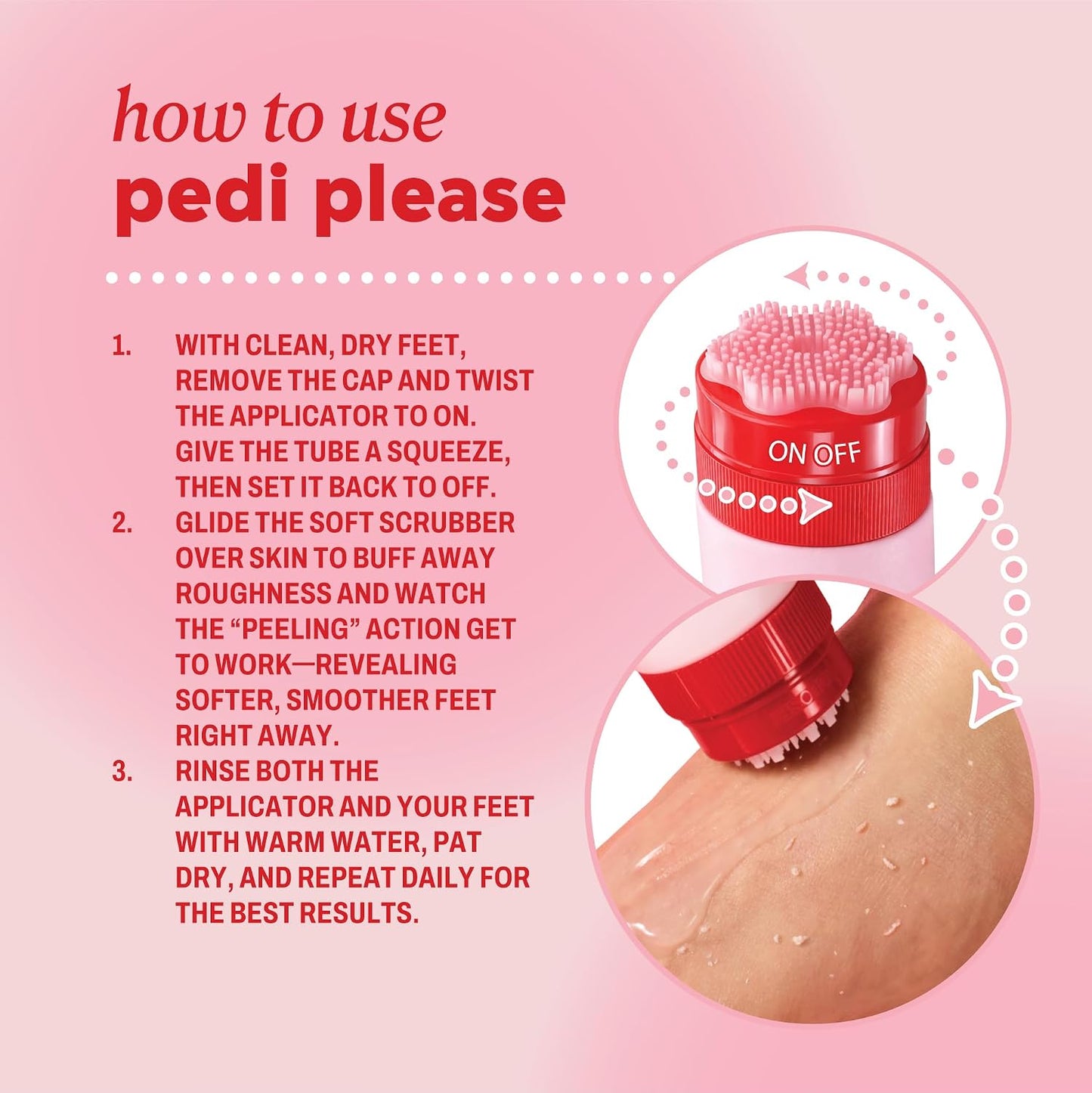 Onyx Professional Pedi Please Foot Mask - Quick Peeling, Gently Peels Away Rough Skin to Reveal Soft Smooth Skin, Includes Built-in Brush & Scrubbing Applicator, 5 fl. oz.