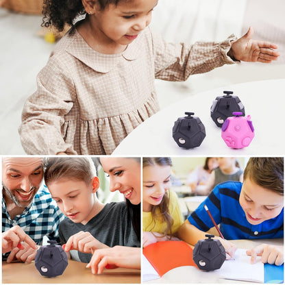 UOOEFUN Small Fidget Toys,12 Sided Fidget Toys,Mini Cube Toys Relief Stress,Autism and Anxiety Depression Anti for Kids Adults Improve Focus (Grey)
