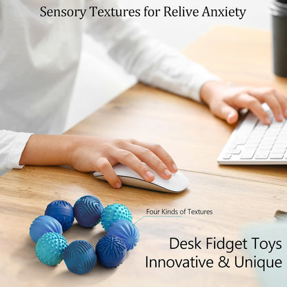 luckdoor Silicone Magnetic Balls Fidget Toys for Adults & Teens,4PCS Stress Relief Sensory Toys for Autism ADHD Anxiety,Fun Textures Gadgets,Office Desk Toy,Stocking Stuffers for Men Women Teen Gifts