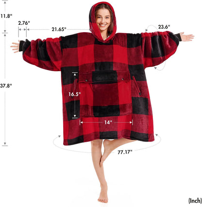 Narecte Cozy Oversized Hoodie Blanket Wearable Blanket for Adults
