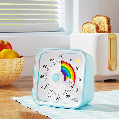 Visual Timer for Kids with Pause Function, 60 Minute Countdown Timer for Kids Desk Study, Teaching, Kitchen Cooking, Office Meetings, Time Management for ADHD (White)
