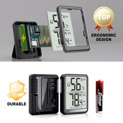 Antonki 2 Pack Room Thermometer Small Hygrometer Indoor Humidity Monitor Sensor, Digital Temperature and Humidity Meter Gauge for Home, Baby Nursery, Reptile, Greenhouse - Battery Included