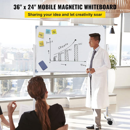 VEVOR Dry Erase Calendar for Wall, 36 x 24 Inches Whiteboard Calendar, Monthly Planner Magnetic Dry Erase Board, 1 Magnetic Erase & 2 Dry Erase Marker & Movable Tray for Restaurant Office Home School