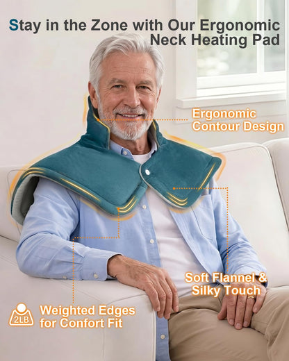 Heating Pad for Neck Shoulders Back, Extra Large Heat Pad for Full Body Relax, Electric Heated Wrap for Seniors, Dad Gifts Fathers Day, Birthday Gifts for Men Women Mom Grandma, ETL Safety Certified