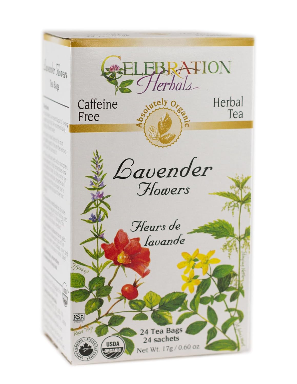CELEBRATION HERBALS Lavender Flowers Tea Organic 24 Bag, 0.60 Ounce