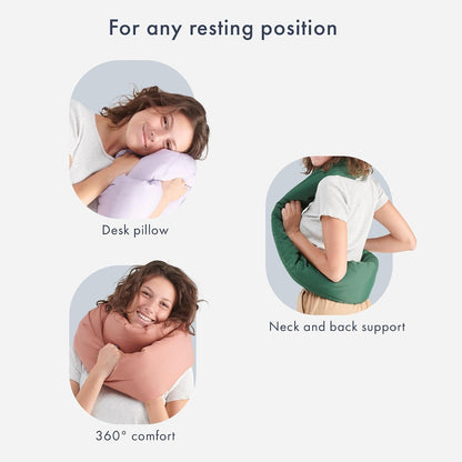 Huzi Infinity Pillow - Home Travel Soft Neck Scarf Support Sleep (Grey)