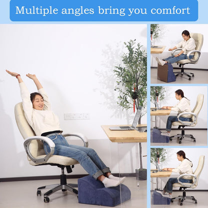 Foot Rest for Under Desk at Work.Multifunctional 3-Tier Foot Stool,with Washable Footrest.for Under Desk,Office Chair Gaming Chair & Sofa,Leg Elevation Pillow,Supports Posture -Dark Grey