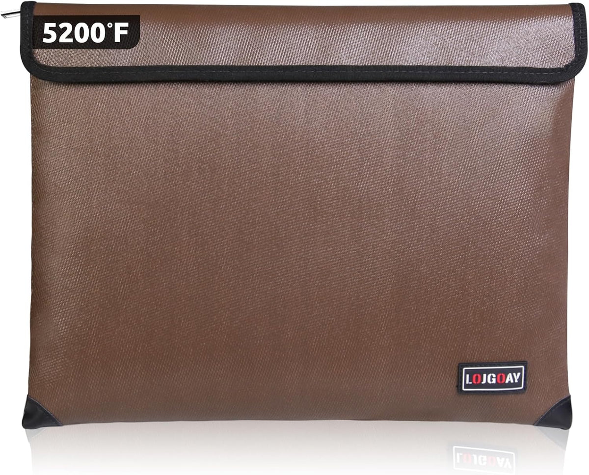 Fireproof Document Bag - with 5200°F Heat Insulated, Waterproof Fireproof Bag with Zipper, 8 Layers of Functional Materials, Fireproof Money Bag for Cash/Documents/Valuables, Fire bag 11"x7.7"