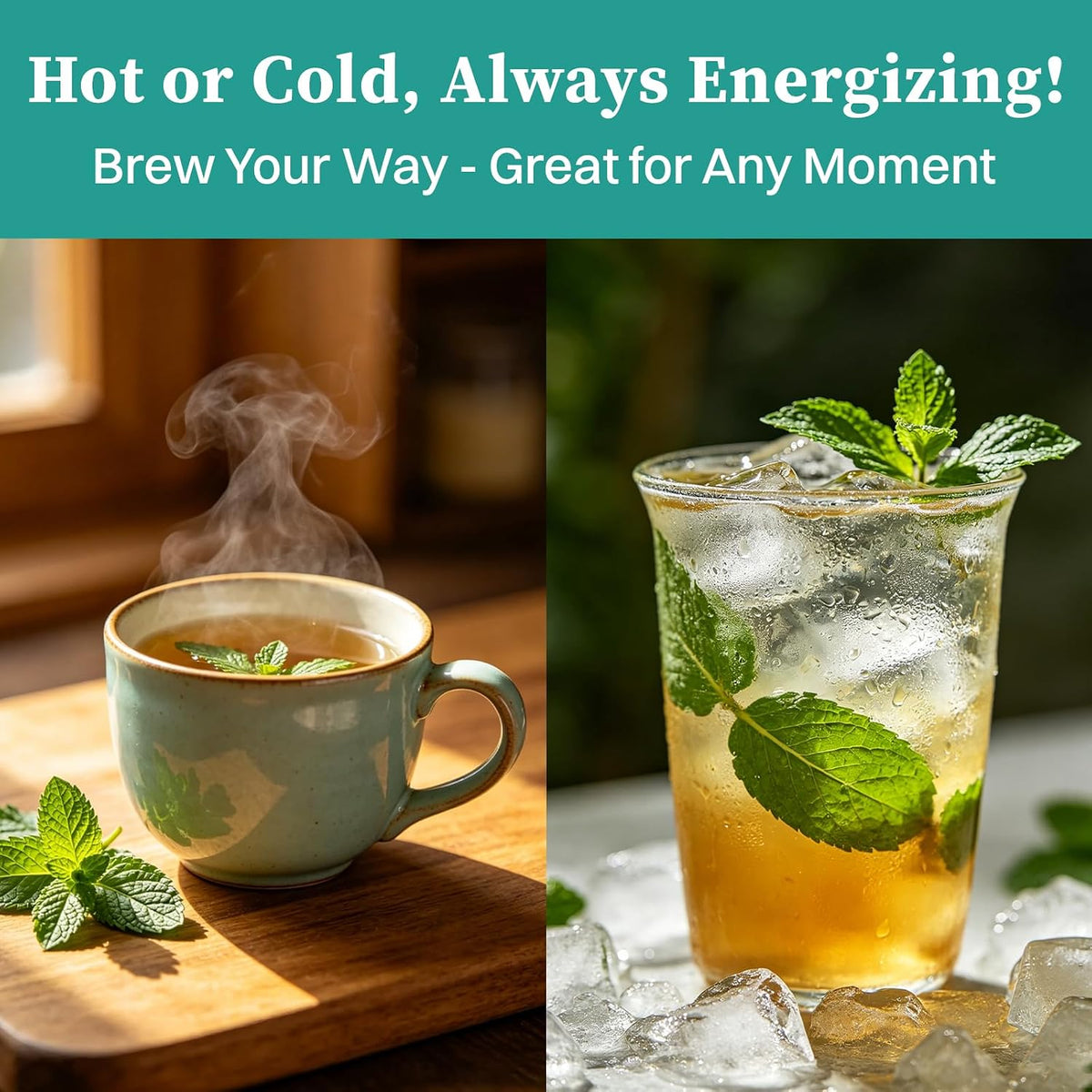 SKMTT Spearmint Tea Bags, Refreshing Mint Herbal Tea, Caffeine Free, 60 Ct
