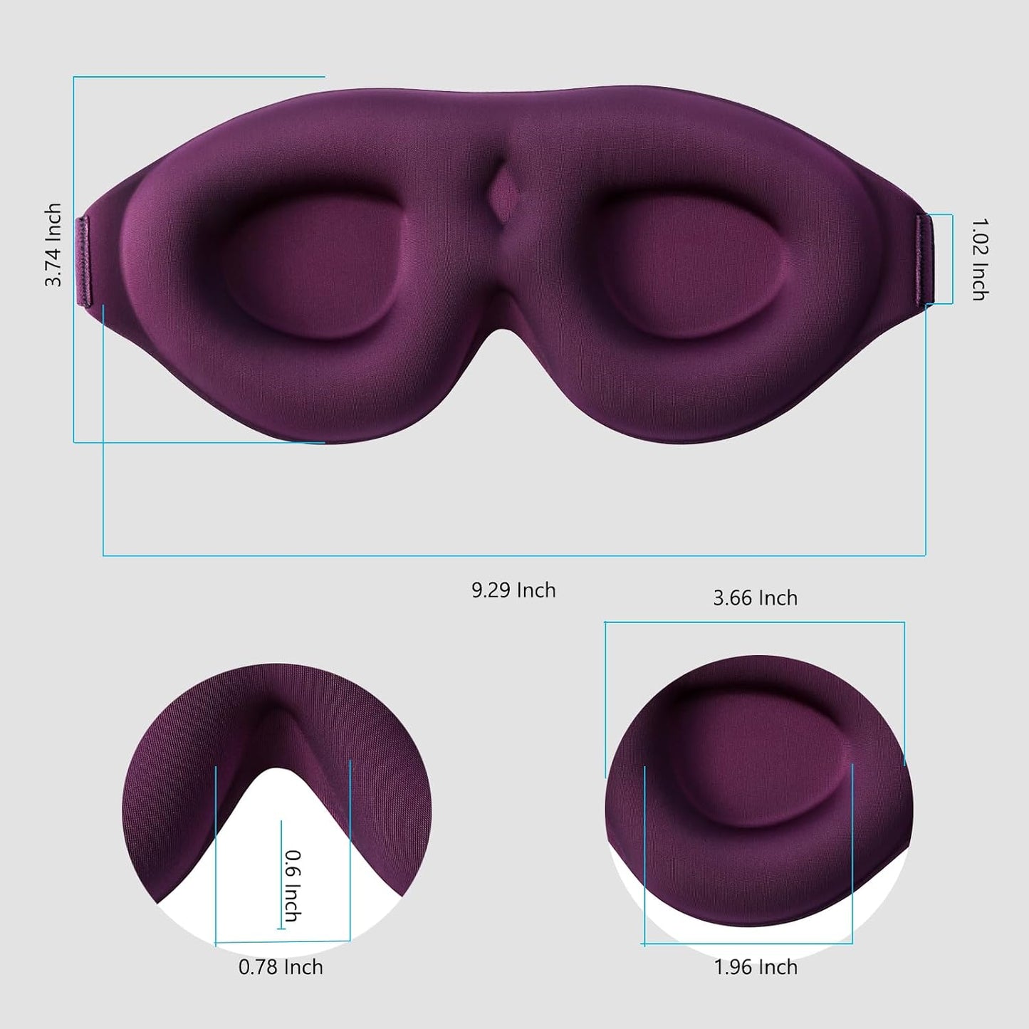 ALASKA BEAR Sleep Mask for Side Sleepers Patented Design, Cup-Shaped and Extra-Soft, 100 Blackout Eye Mask Shades Cover for Men and Women Home or Travel, Machine Washable, Black