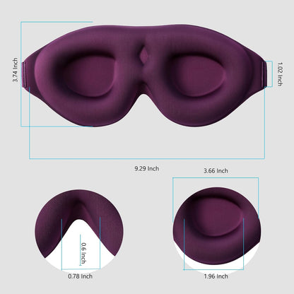 ALASKA BEAR Sleep Mask for Side Sleepers Patented Design, Cup-Shaped and Extra-Soft, 100 Blackout Eye Mask Shades Cover for Men and Women Home or Travel, Machine Washable, Black