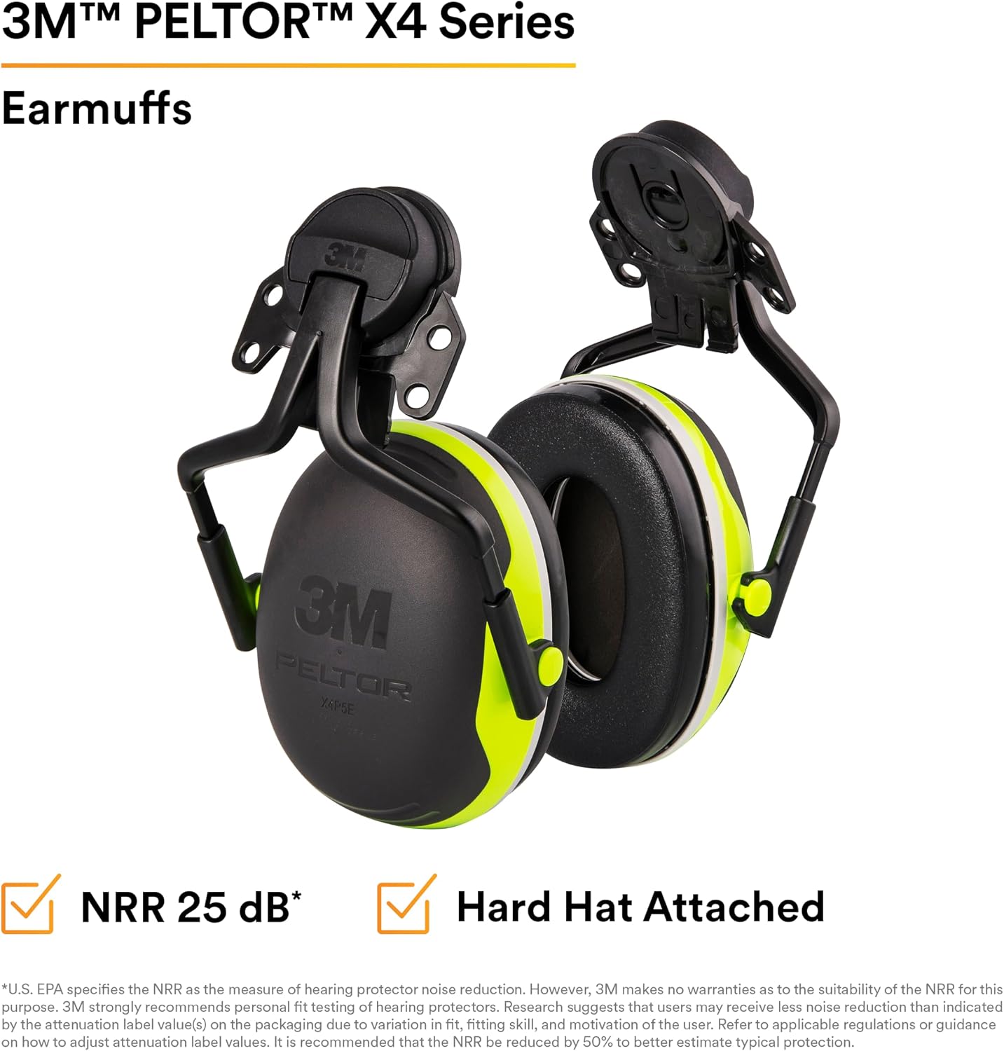 3M PELTOR Hearing Protection Earmuffs, X4 Series Noise Protection, Construction, Manufacturing, Assembly, Sanding