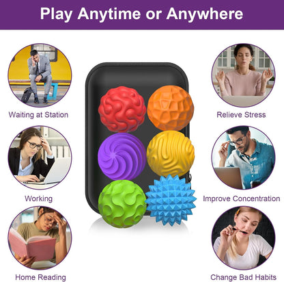 BUSOHA Silicone Fidget Balls - 4 Pack Fidget Toys Adults Sensory Toys Stress Balls for Adults Teens Gifts for Calming,Autism and ADHD Office