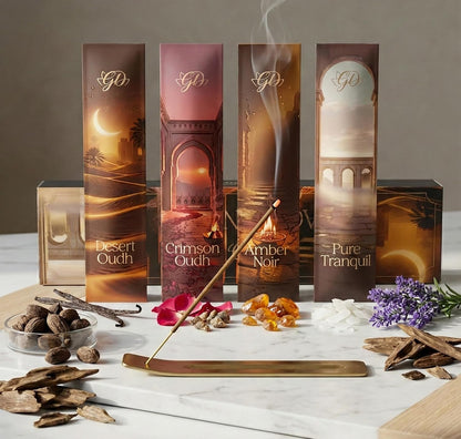 Incense Sticks Variety Pack with Wooden Holder | Nag Champa, Rose, Lavender, White Sage, Frankincense, Palo Santo & Sandalwood | Hand-Rolled Masala Incense