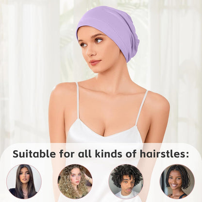 ZHENSILK Silk Bonnet for Sleeping Women, Adjustable Silky Satin Lined Sleep Cap, Silk Hair Wrap Slouch Beanie Hat
