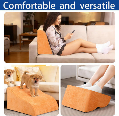 Foot Rest for Under Desk at Work, Ergonomic Under Desk Footrest with Washable Cover for Office, Home & Gaming Leg Elevation Pillow Black