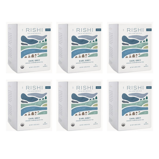 Rishi Tea Earl Grey Organic Black Sachet Tea Bags, Caffeinated, 90ct
