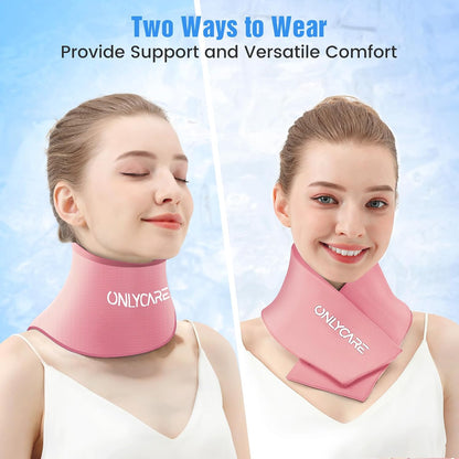 ONLYCARE Neck Ice Pack Wrap Gel - Upgraded Ice Packs for Neck Reusable, Hot and Cold Compress, Relief of Pain, Swelling, Sprains, Office Pressure