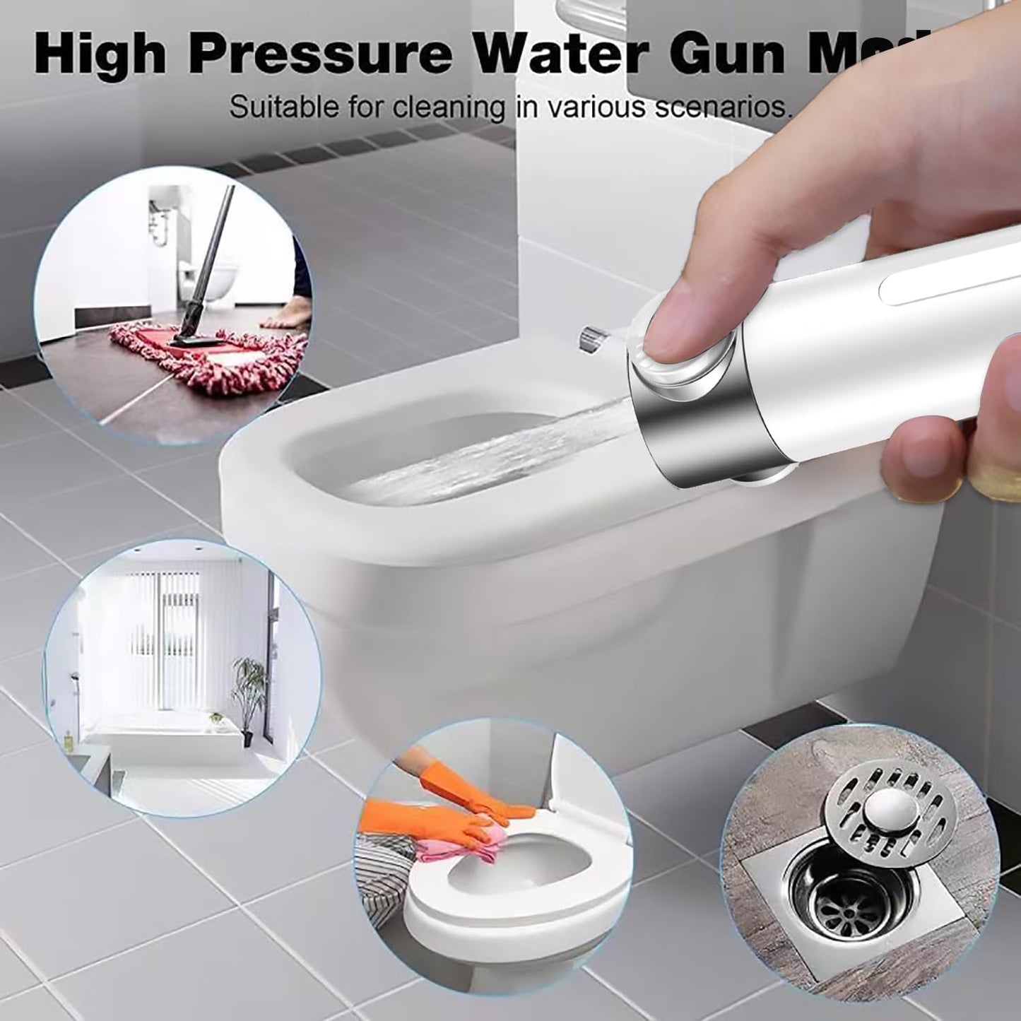 Shower Head with Handheld, Shower Heads High Pressure, High Flow Even with Low Water Pressure-Hand Held Showerhead Set,3 Modes Filtered Showerhead with 59″Replacement Hose/Bracket/Cotton Filters