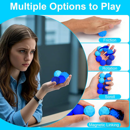 BUSOHA Silicone Fidget Balls - 4 Pack Fidget Toys Adults Sensory Toys Stress Balls for Adults Teens Gifts for Calming,Autism and ADHD Office