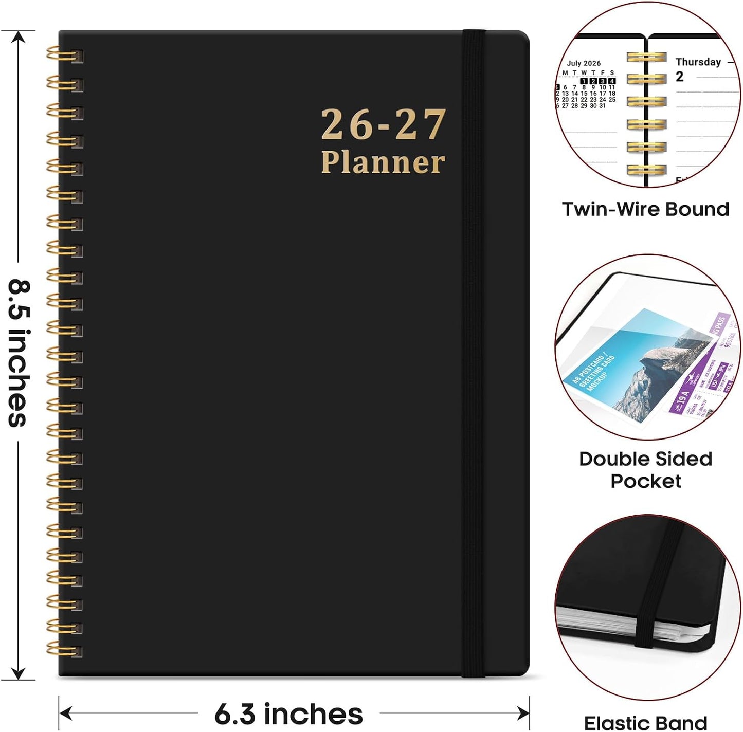 Planner 2026-2027, 8.5" x 11" Weekly and Monthly Academic Year Planner Calendar, July 2026 - June 2027, Hardcover Large School Planning Agenda With Tabs, Perfect for School & Office Supplies, A4, Green