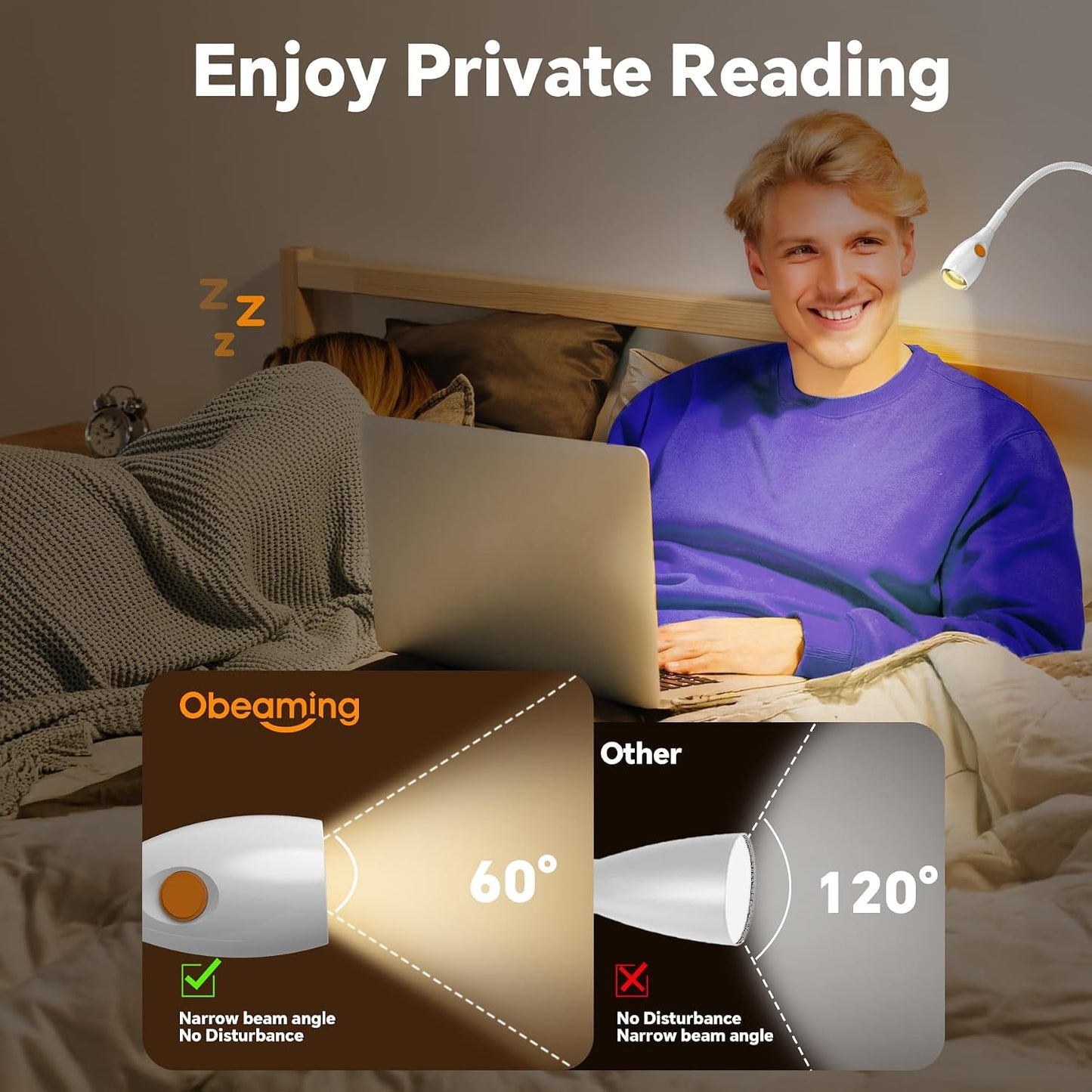Wall Mounted Reading Light, Minimalist Headboard Mount Book Light, Dimmable LED with Lamp Head Switch Reading Lamp, USB-C Powered, CRI 95+ (4000K + Amber Nightlight) (Black)
