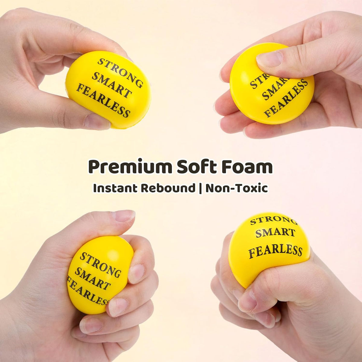 LOVESTOWN 18 PCS Motivational Stress Relief Balls, Squeeze Toys, 2 Inch