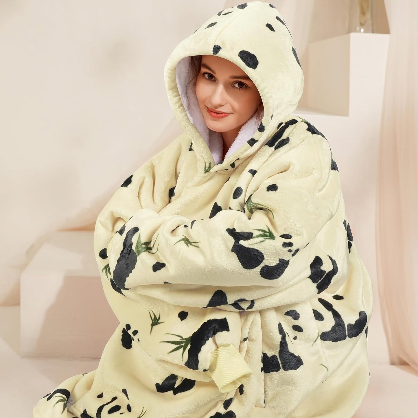 Narecte Cozy Oversized Blanket Hoodie Wearable Blanket Adults Soft Hooded Blanket Hoodie Birthday Gifts for Women Christmas - Colors A