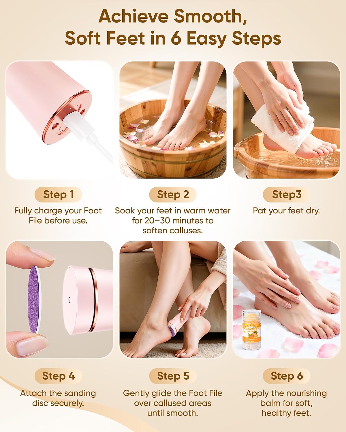 Electric Foot Callus Remover Rechargeable Foot File for Dead Skin | 3 Speeds Callus Remover for Feet, Waterproof Foot Care Pedicure Kit with Foot Cream, Ideal Gift for Men and Women