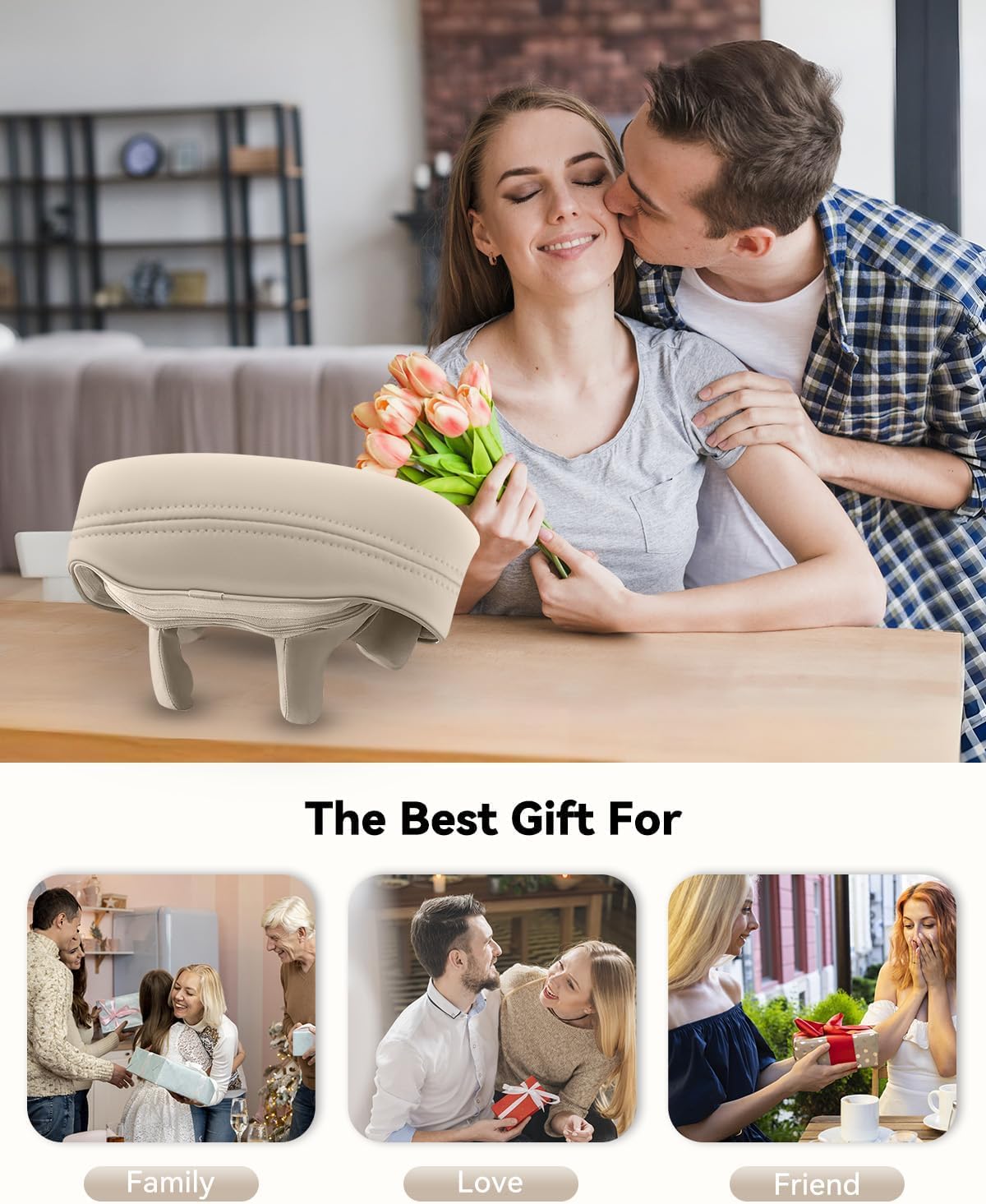 Snailax Cordless Neck Massager with Heat for Pain Relief Deep Tissue, 4D Kneading,Rechargeable Shiatsu Back Neck Massager for Neck, Shoulders Back，Gift for Father