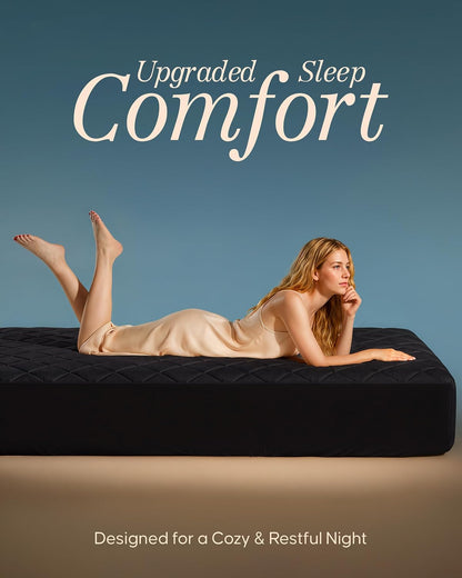 Quilted Fitted Mattress Pad, Queen Mattress Protector Topper with Deep Pocket Stretches up to 16 Inches, Machine Washable Mattress Cover by Utopia Bedding (White)
