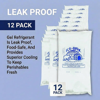 ICE-BRIX Reusable Gel Ice Packs for Shipping, 5 x 2.75 x 0.75 in, 3 oz White (96 Pack) - Compact Cold Packs for GLP-1 Medication Mailers, Lunch Boxes, Small Coolers, Frozen Food & Perishables