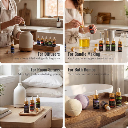 FUHITIM Essential Oil Set, Premium Essential Oils Gift Set for Diffuser, DIY Candle and Soap Making, 42x5 ML (0.17oz)