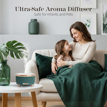 20-Hour Long-Lasting Aromatherapy, 500ML Large Essential Oil Diffuser: Ultrasonic Cool Mist Humidifier with Remote Control, 7 Color Lights, Timer, Auto-Off for Home/Bedroom/Yoga (White)