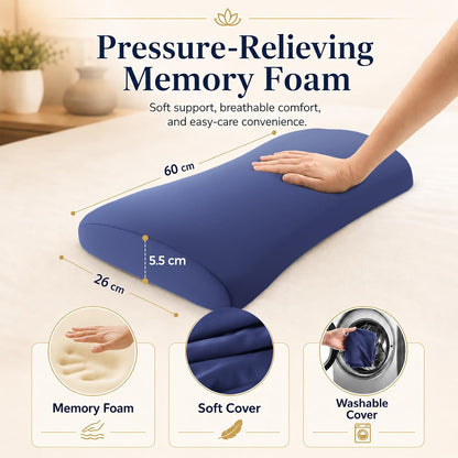 Lumbar Support Pillow for Bed Relief Back Pain: Lower Back Pillow for Sleeping - Memory Foam Waist Pillow - Back Wedge Bolster Pillow for Side, Back&Stomach Sleepers - Bed Rest Pillow for Car, Sofa