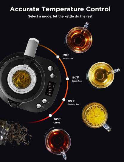 GoveeLife Smart Electric Kettle, Tea Infuser for Loose Leaf, 1.7L Silver