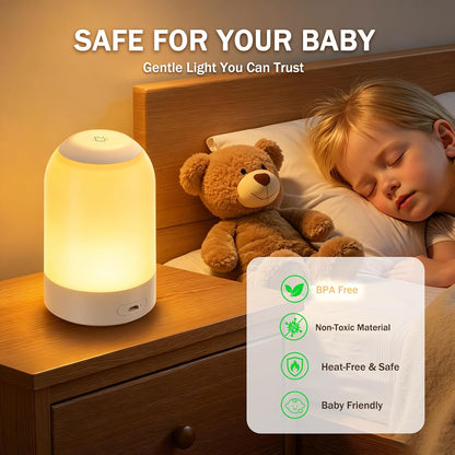 G Keni Nursery Night Light for Baby, Portable LED Touch Night Lamp for Kids and Adult, Breastfeeding, Sleep Aid, USB Rechargeable Nursing Lamp, Bedside Dimmable Warm Night Light, Soft Eye Caring