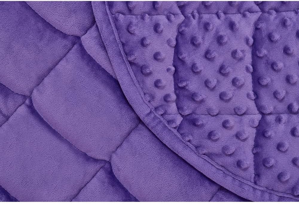TONGDADA Weighted Lap Blanket 7lbs for Adult,Perfect for Relaxation, Lounging, Napping, Sleeping & Travel,Luxury Minky Weighted Body Blanket,Weighted Throw Blanket-Dark Grey Minky Dot, 29" x 24"