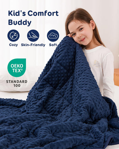 Kivik 2 lbs Weighted Lap Pad, Ultra Soft Minky Dotted Heavy Blankets Throw for Better Study Relaxing & Sleeping, Machine Washable, 20 x 30 Inches, Purple
