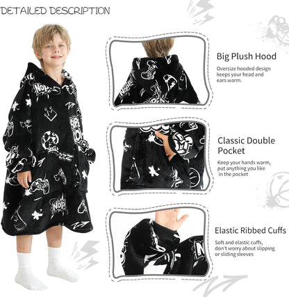 Aemicion Strawberry Blanket Hoodie,Oversized Sherpa Wearable Hooded Blanket,Warm Cozy Sweatshirt Gifts for Women Girls Adult
