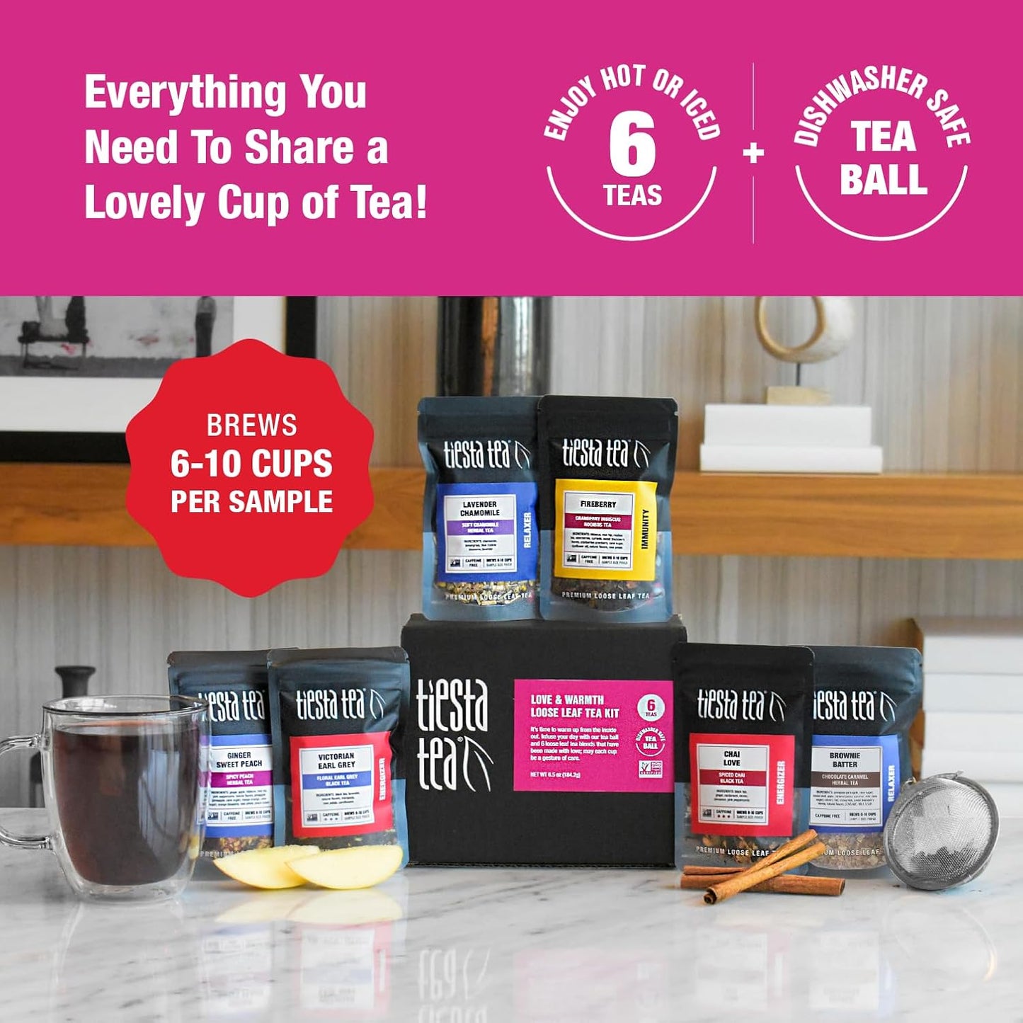 Tiesta Tea Premium Starter Loose Leaf Sampler Kit - Classic Tea Blends