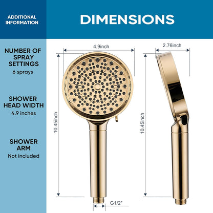 Cobbe Filtered Shower Head with Handheld, High Pressure 6 Spray Mode Showerhead with Filters, Water Softener Filters Beads for Hard Water - Remove Chlorine - Reduces Dry Itchy Skin, Chrome