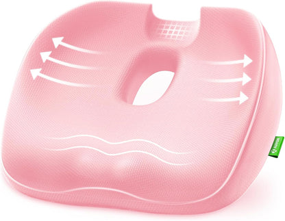 AUVON Innovative Donut Pillow Hemorrhoids Scientific Center Hole and Tailbone Cutout, Orthopedic Pain Relief Donut Seat Cushion for Coccyx, Sciatica, Postpartum Pregnancy, After Surgery Sitting Relief