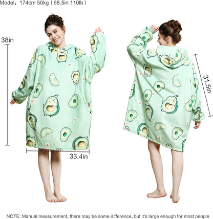 AmyHomie Wearable Blanket Hoodie for Adults & Teens,Oversized Sherpa Hooded Blanket,Warm Cozy Blanket Sweatshirt as Christmas Birthday Gifts for Women Men