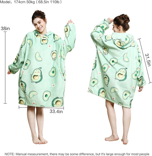 AmyHomie Wearable Blanket Hoodie for Adults & Teens,Oversized Sherpa Hooded Blanket,Warm Cozy Blanket Sweatshirt as Christmas Birthday Gifts for Women Men